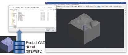 1. After running simulation, select the product CAD model file using “Select Product Model”.