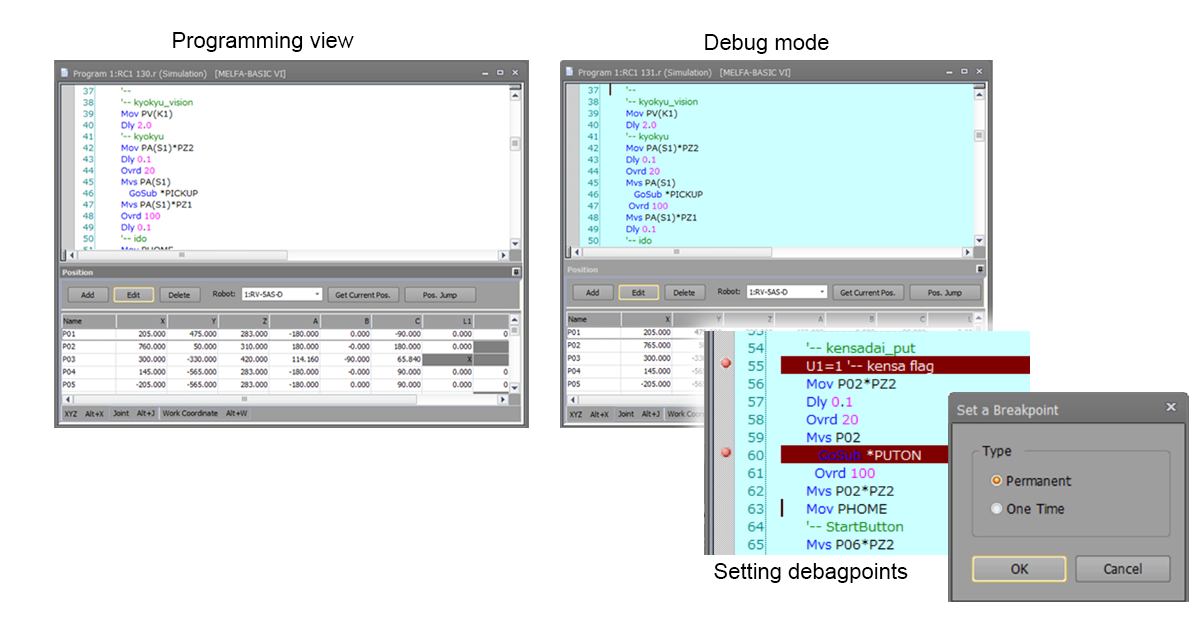 Program editing and debugging