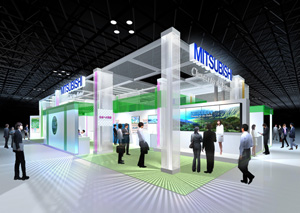 Rendition of the Mitsubishi Electric booth