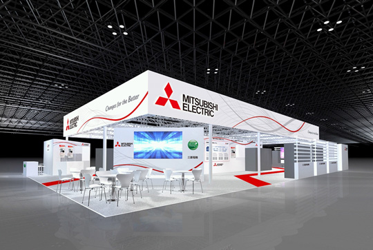Rendition of Mitsubishi Electric booth 