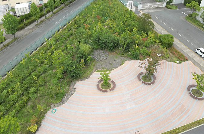 photo: The green space for employee relaxation viewed from above