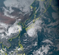 photo: ©JAXA Typhoon 19 (Hagibis) in 2019 Photographed by Himawari-8