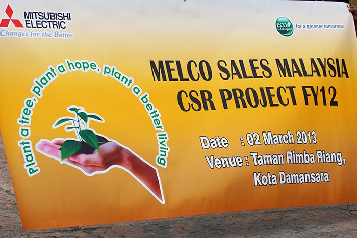 photo: a flag of MELCO SALES MALAYSIA CSR PROJECT FY12