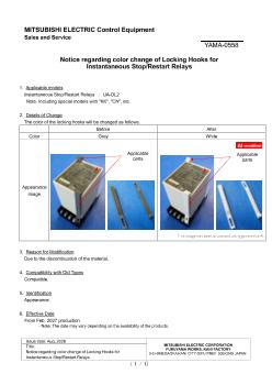 Mitsubishi Relay Hook Color Change Adds Panel Maintenance Check
