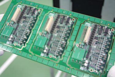 Various sizes of electronic components installed onto a board