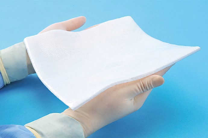 An example of artificial skin composed of two layers; a collagen sponge and a silicone film.