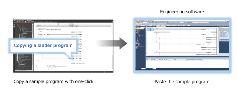 Linking e-Manual (programming support tool) and GX Works3 (engineering software)