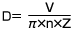 D=V／π×n×Z
