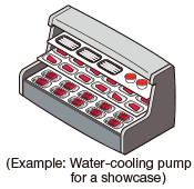 Water-cooling pump for a showcase