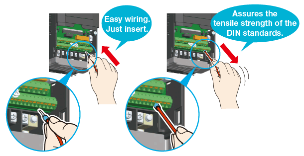 Easy wiring to the control circuit