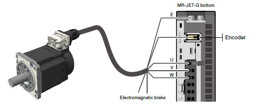 Connection example of one-touch lock with single cable type