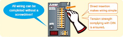 Easy power supply wiring without a screwdriver