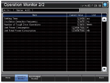 Operation monitor screen 2/2 (Power monitor)