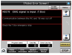 Robot error screen