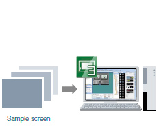 Sample screens*1*2 matching the connection type can be used for the user's project data.