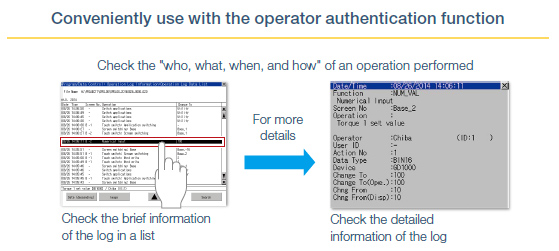 Operation log function