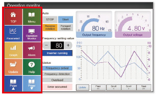 Arrange the menu on the side of the widescreen and switch screens with just one touch operation.