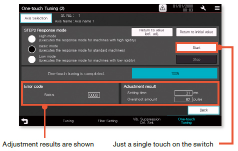 Parameter settings (simple mode)