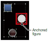 ❷ Click (or double click) a figure or an object to use as an anchor