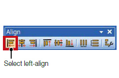 ➌ Select alignment direction from the Align toolbar