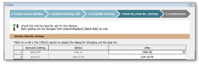 4. Unit No./Axis No. setting