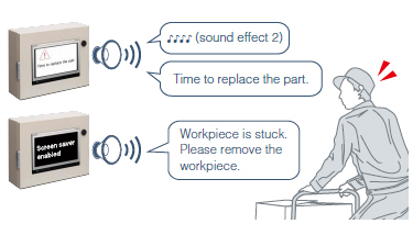 Use message, sound effect, or melody to notify occurring events