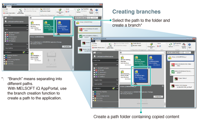 Select the path to the folder and create a branch