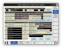 Wear diagnosis model settings screen