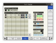Tool replacement information screen
