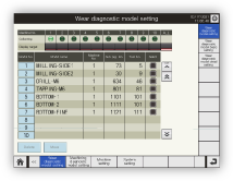 Model settings screen