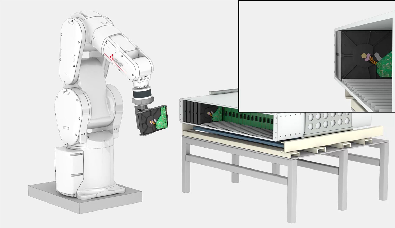 Precision assembly of parts (HDD) through