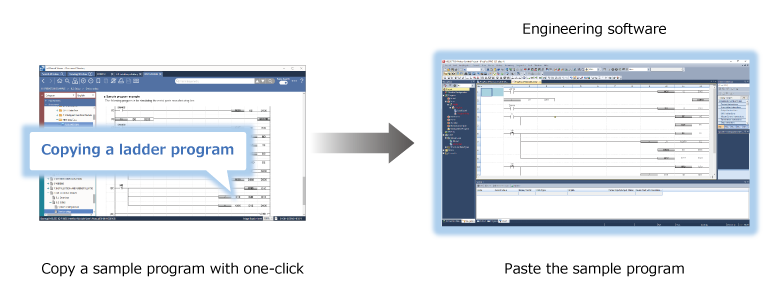 Liên kết e-Manual (công cụ hỗ trợ lập trình) và GX Works3 (phần mềm kỹ thuật)