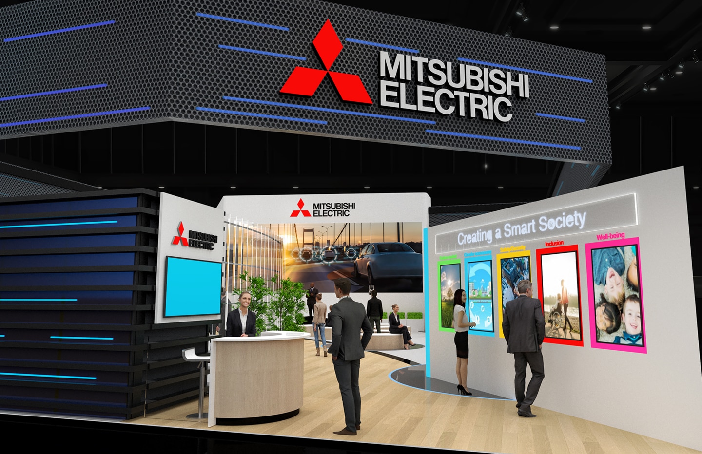 Rendition of Mitsubishi Electric booth