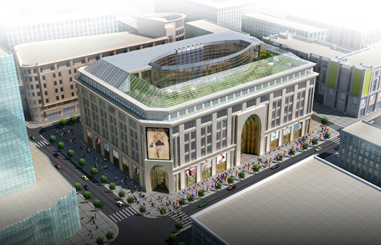Rendering of the department store