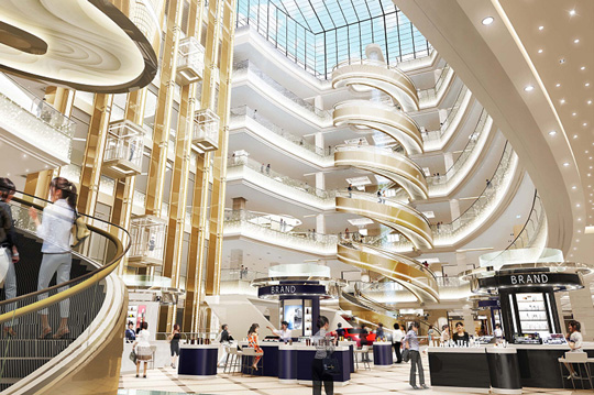 Elevators and spiral escalators (image)