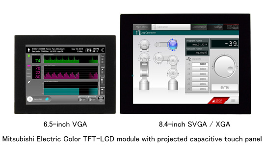 Mitsubishi Electric Color TFT-LCD module with projected capacitive touch panel