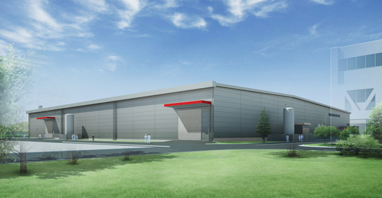 Rendition of new facility at Sagami Factory
